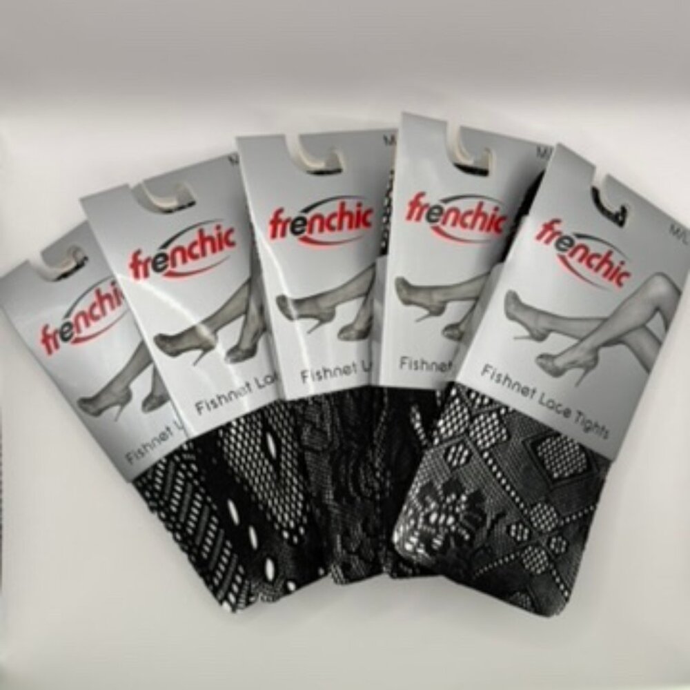 5 pair of designed lace fishnet stockings by Frenchic